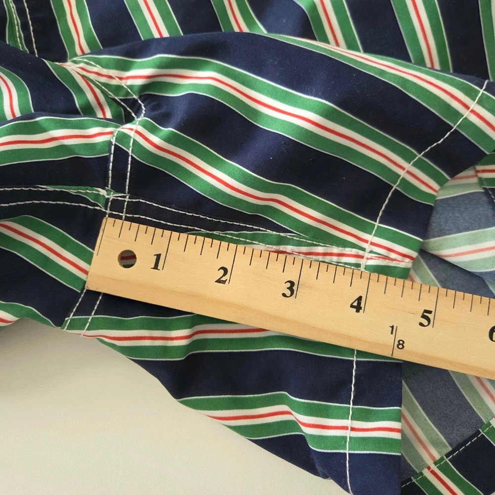 Polo Ralph Lauren Men Swim Trunks XL Navy Blue Green Red Striped Mesh Lined Pony